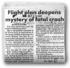 Flight plan deepens mystery of fatal crash